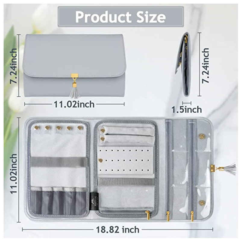 Trinket Fold | Grey Foldable Travel Jewellery Organiser For Women