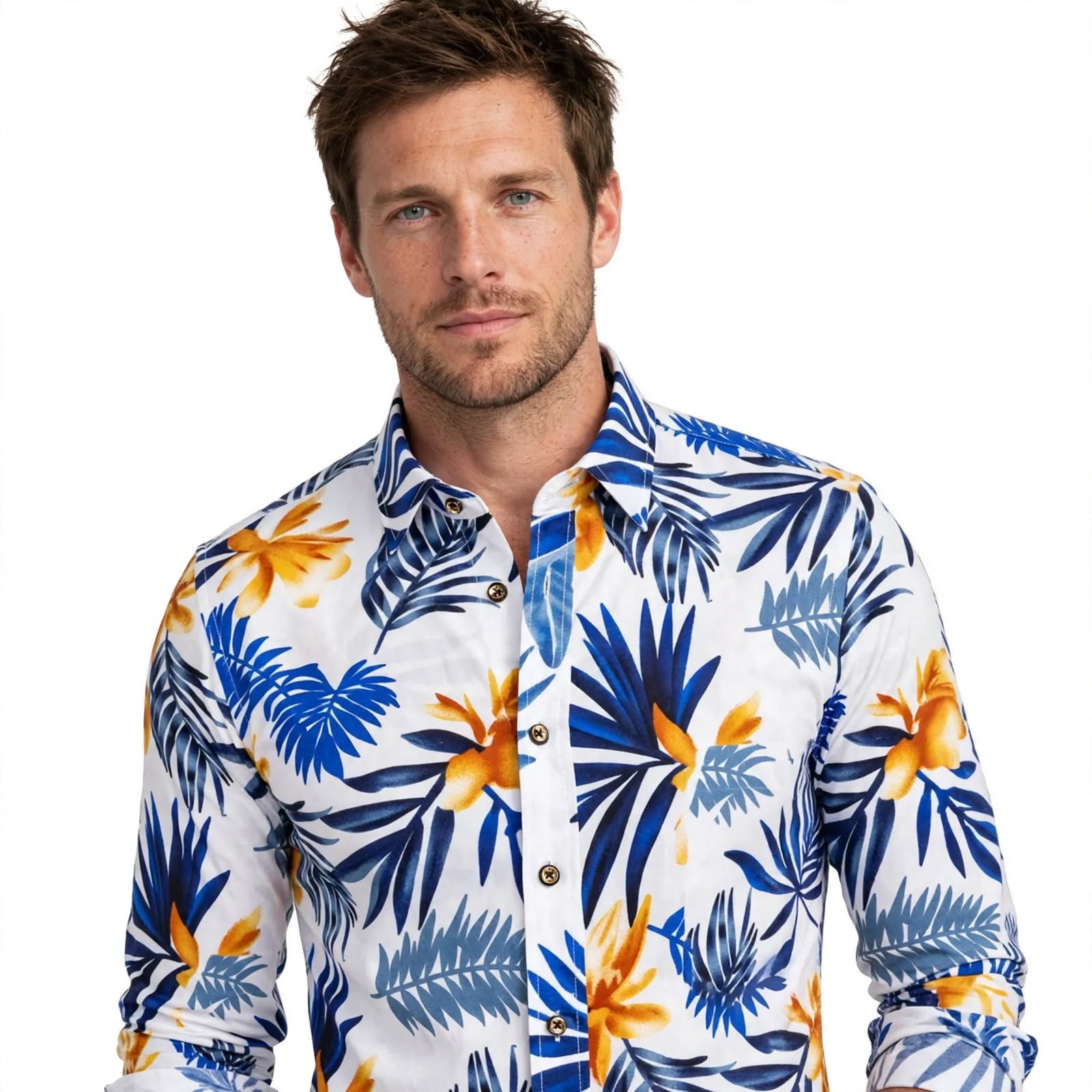 Finn Radcliffe | Tropical Print Cotton Shirt For Men