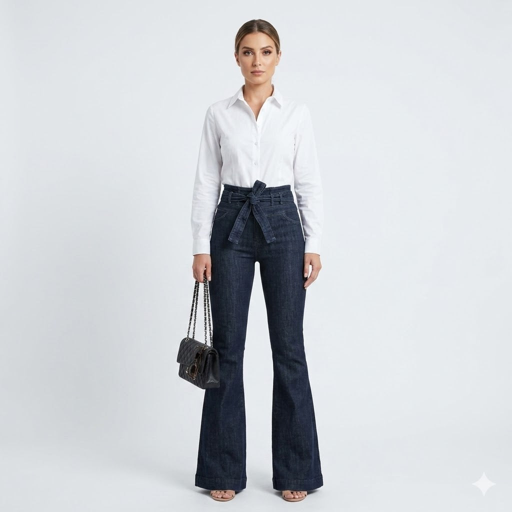 Sophie Delacroix | High-Waisted Flare Jeans with Sculpting Fit For Women
