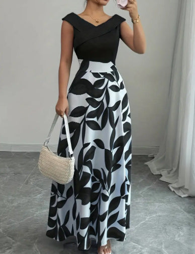 Eloise Harrington | Printed V-Neck Maxi Dress For Women