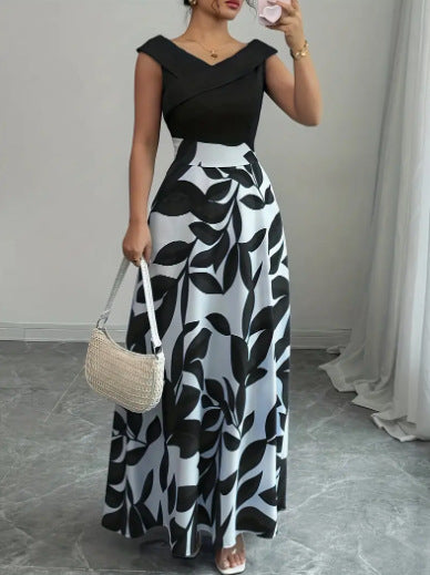 Eloise Harrington | Printed V-Neck Maxi Dress For Women