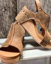 Torvella Lift | Cork Wedge Cut-Out Sandals