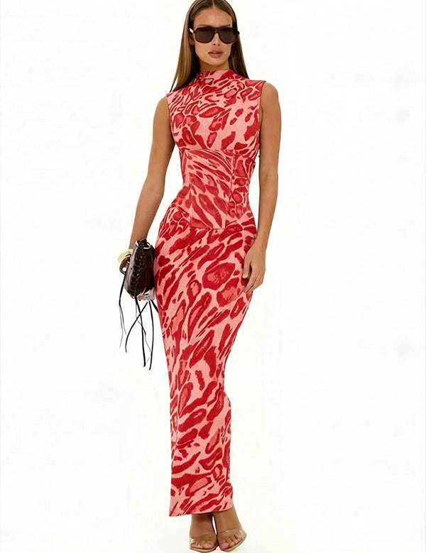 Tara Hughes | Leopard Print Bodycon Maxi Dress For Women