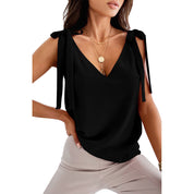 Freya Bennett | Bowknot Tie-Up V-Neck Cami Top For Women