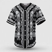 Ronan Kavanagh | Skull Print Baseball Jersey For Men
