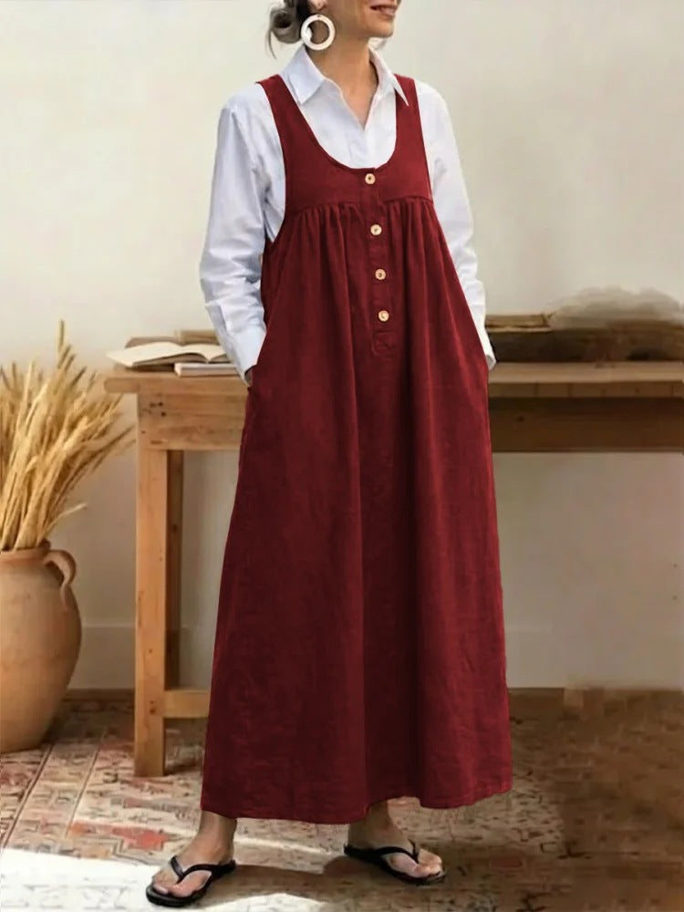 Charlotte Mitchell | Casual Maxi Dress With Button Detail For Women