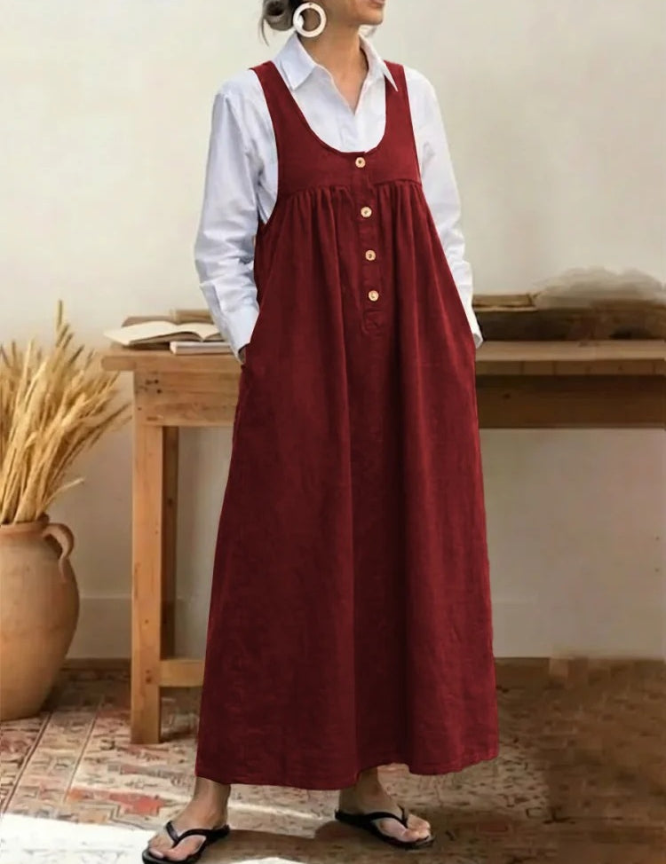 Charlotte Mitchell | Casual Maxi Dress With Button Detail For Women