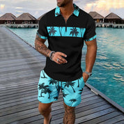 Kai Fairweather | Tropical Print Polo & Shorts Set For Men