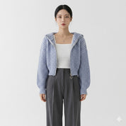 Sophie Moreau | Luxury Knit Zip Hoodie For Women