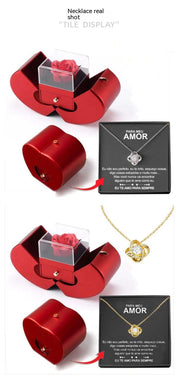 Matilda Cross | Preserved Rose Jewellery Box With Necklace For Women