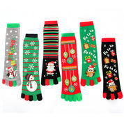 Jingle Bell | Red Santa Print Christmas Socks For Women
