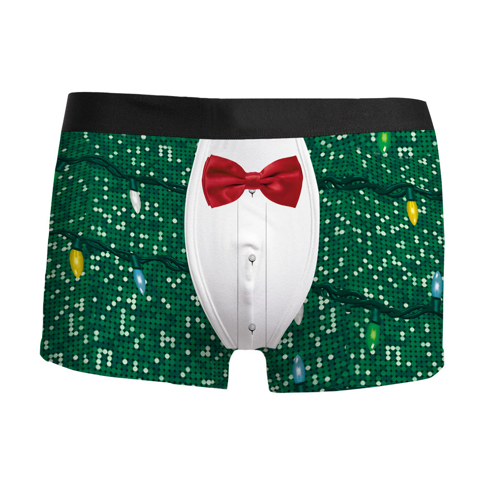 Tree Topper | Green Tree Print Christmas Underwear For Men