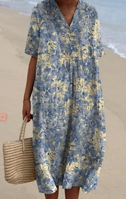 Bice Tidmore | Floral Print V-Neck Midi Dress For Women