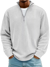 Liam Robertson | Ribbed Corduroy Quarter-Zip Sweatshirt For Men