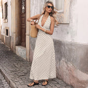 Amelia Clarke | Polka Dot Halter Summer Dress For Women