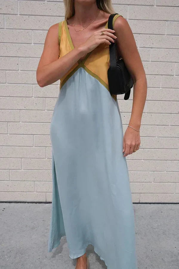 Rosalind Hawke | Maxi Dress With Colorblock V-Neck For Women