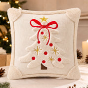 Fireside Noel | Embroidered Christmas Cushion Cover