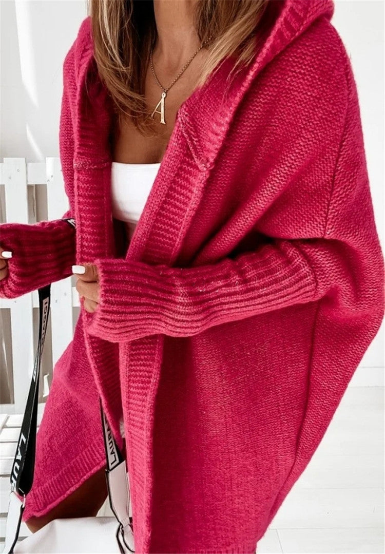 Elise Thornton | Oversized Hooded Knit Cardigan For Women