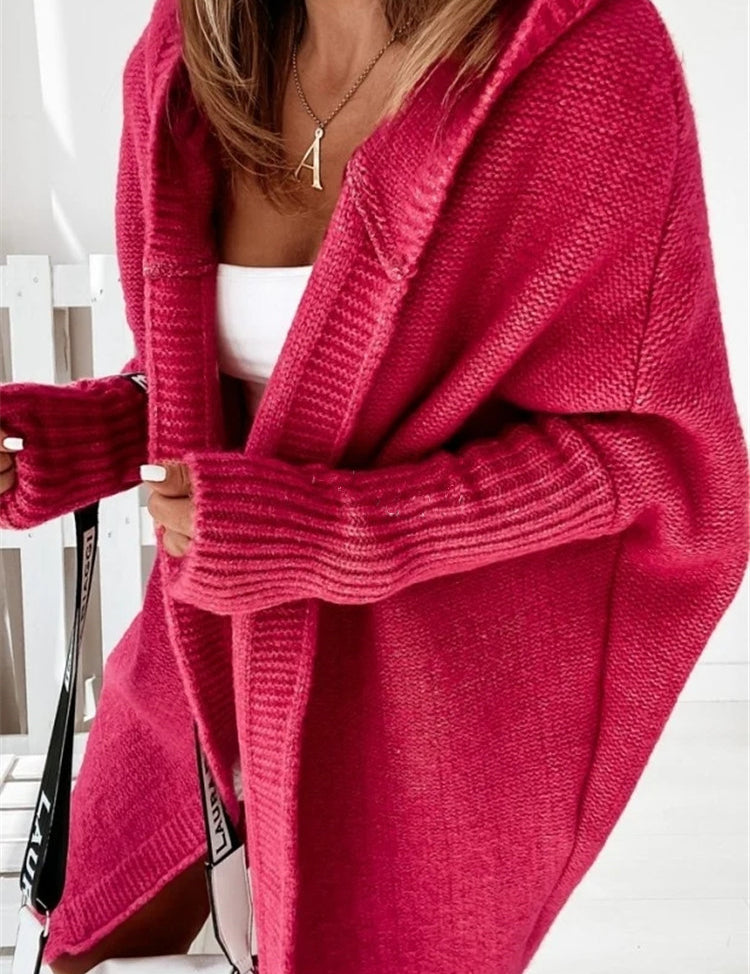 Elise Thornton | Oversized Hooded Knit Cardigan For Women