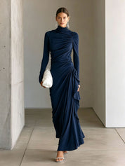 Imogen Wright | High-Neck Draped Maxi Dress For Women