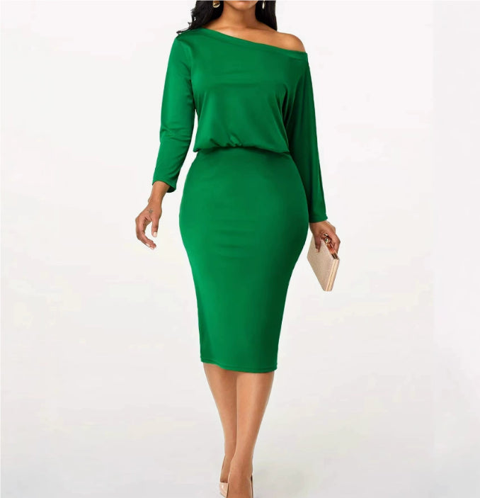 Evelina Bramstone | Red Off Shoulder Ruched Midi Dress For Women