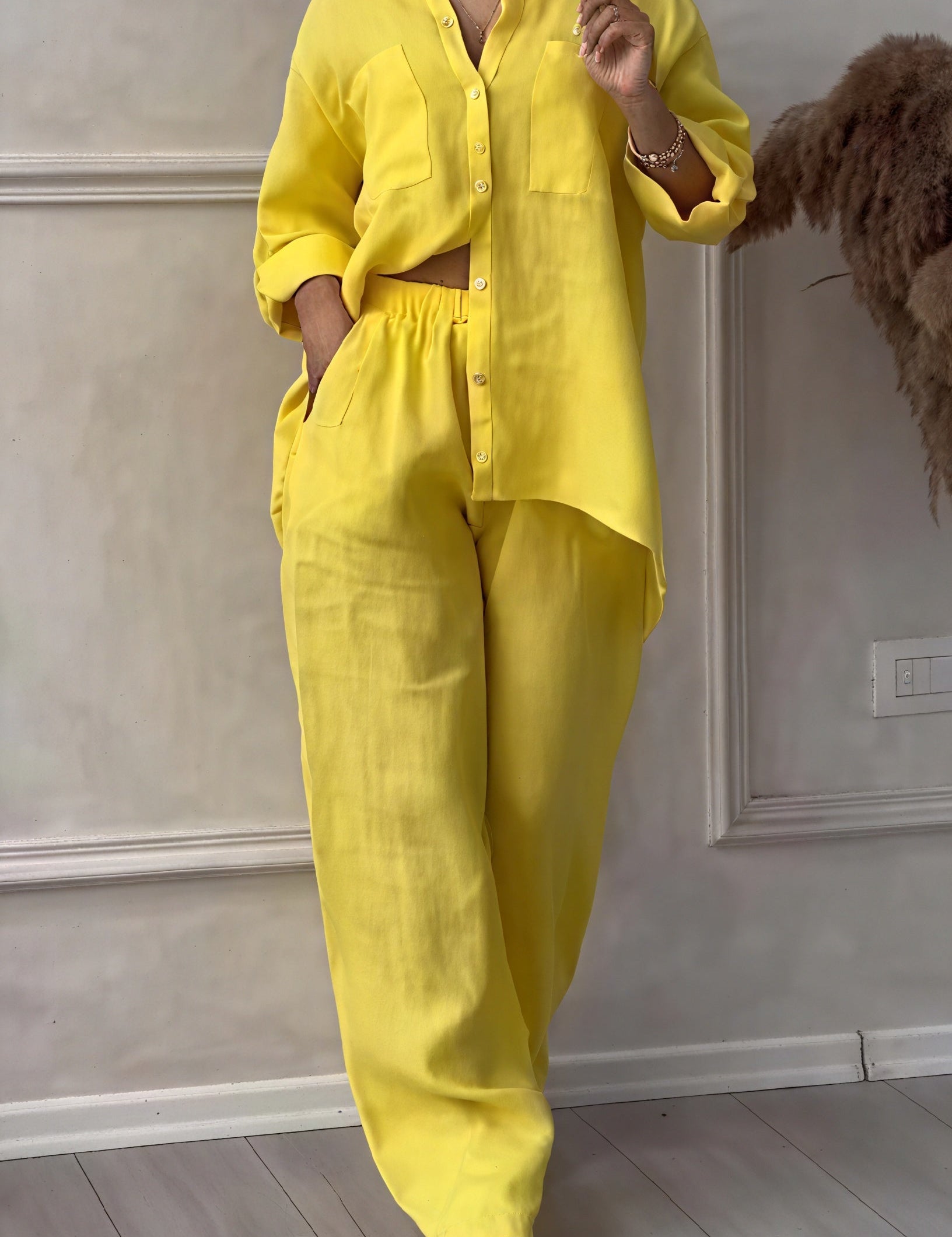 Harriet Campbell | Linen-Feel Wide Leg Two Piece Set For Women