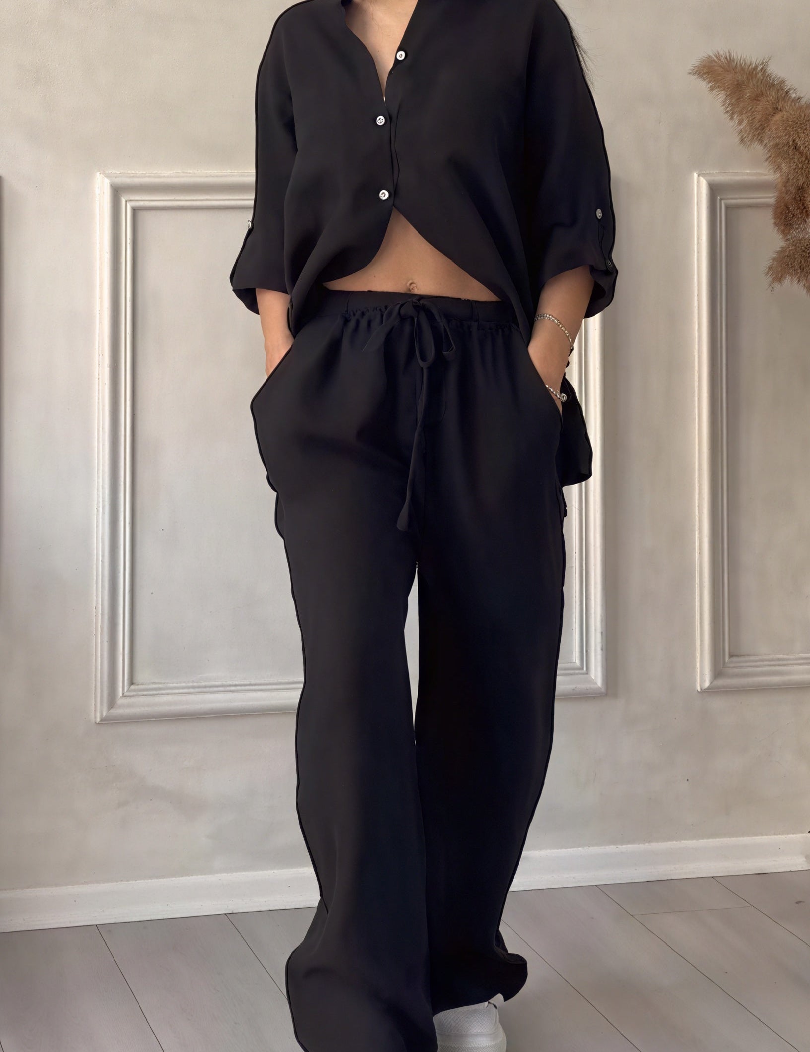 Harriet Campbell | Linen-Feel Wide Leg Two Piece Set For Women