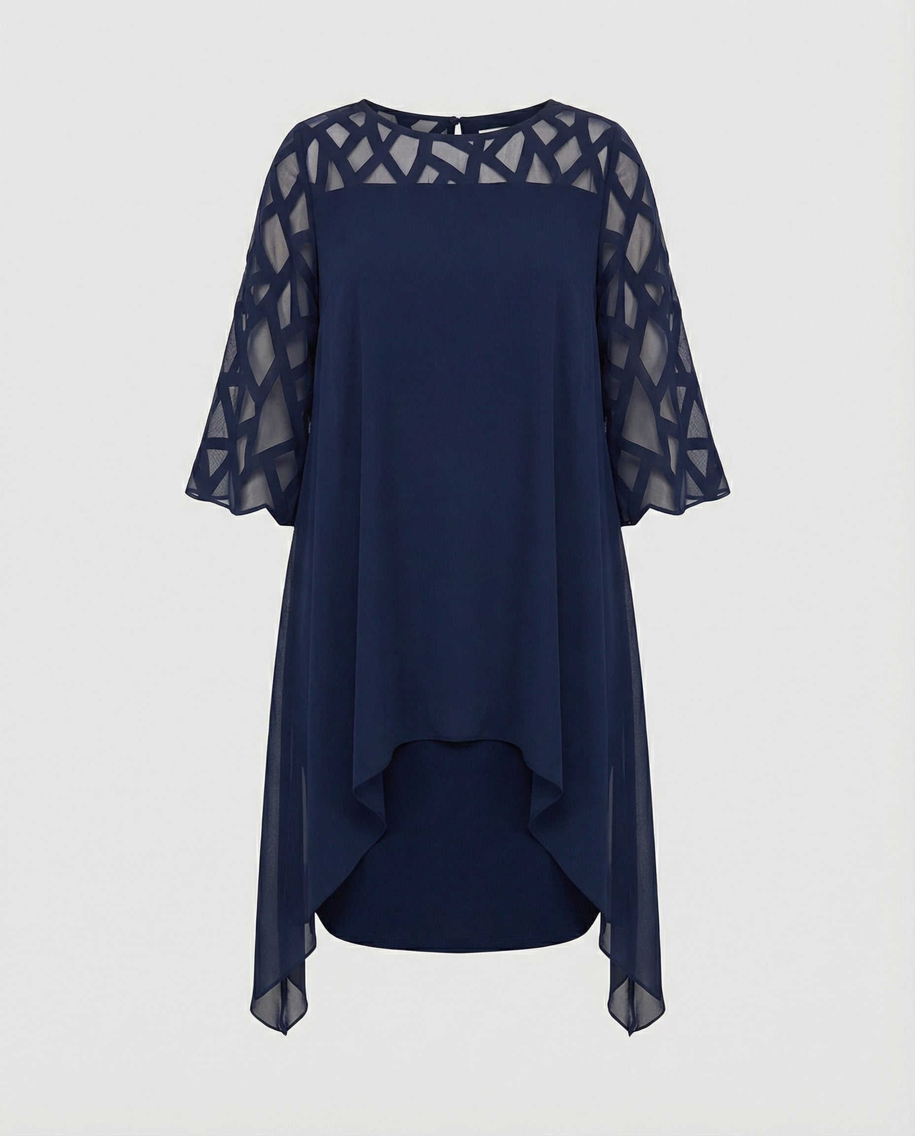Ava Harrington | Mesh Sleeve Cape Mini Dress For Women
