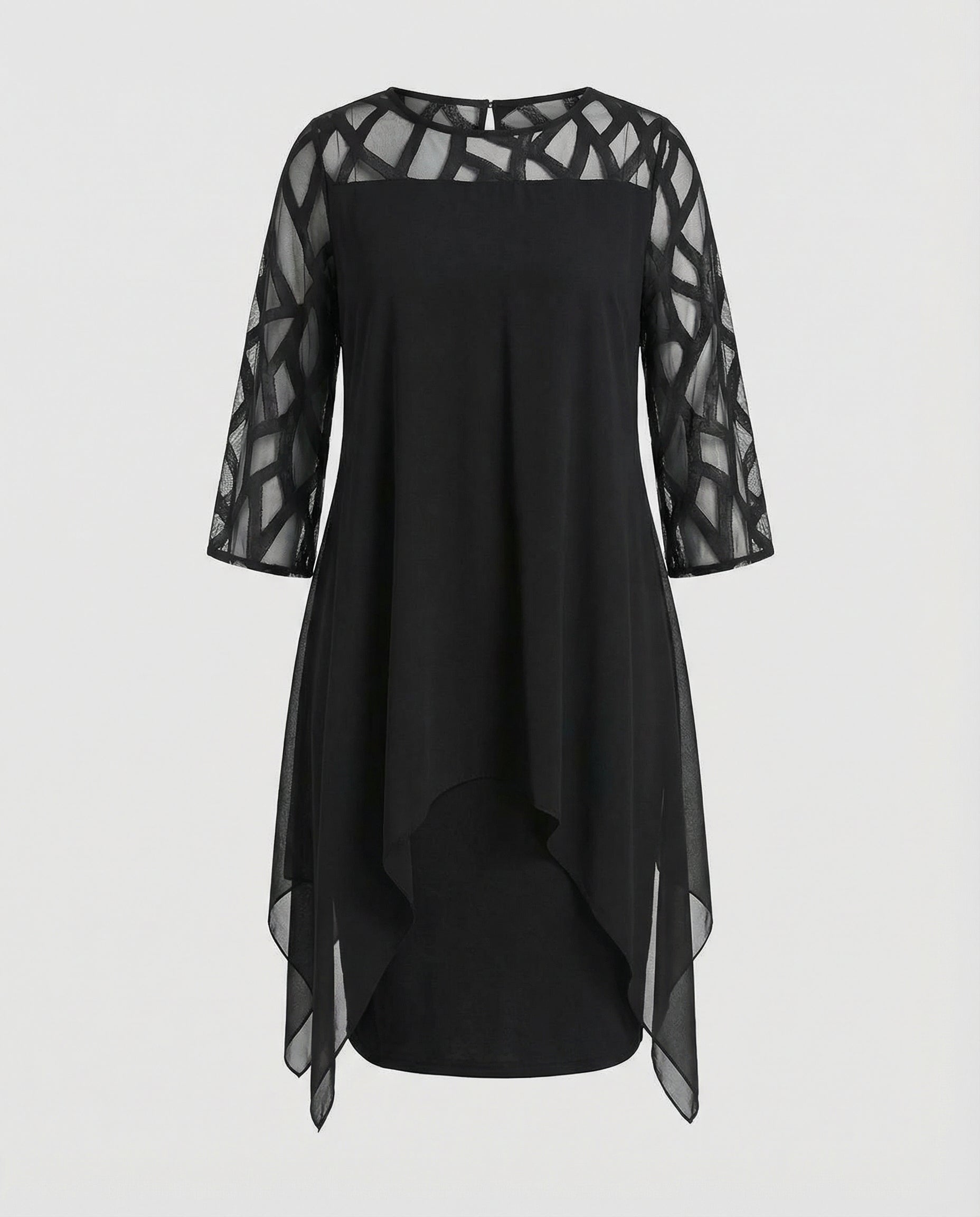 Ava Harrington | Mesh Sleeve Cape Mini Dress For Women