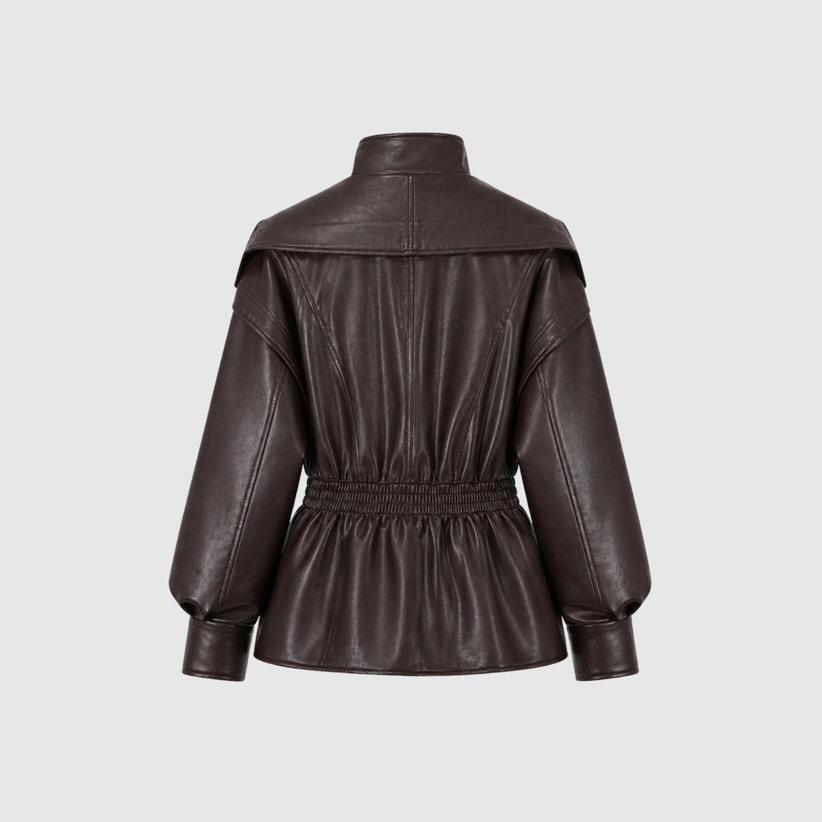 Valentina Moreau | Luxe Faux Leather Peplum Jacket For Women