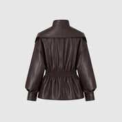 Valentina Moreau | Luxe Faux Leather Peplum Jacket For Women