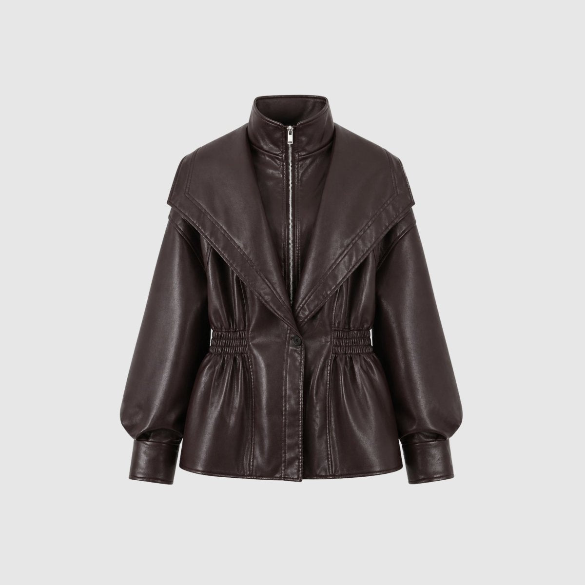 Valentina Moreau | Luxe Faux Leather Peplum Jacket For Women