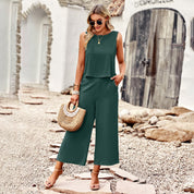 Annabelle Coulson | Wide-Leg Two Piece Set With Cropped Top For Women
