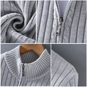 Adrian Moreau | Ribbed Zip Knit Cardigan For Men