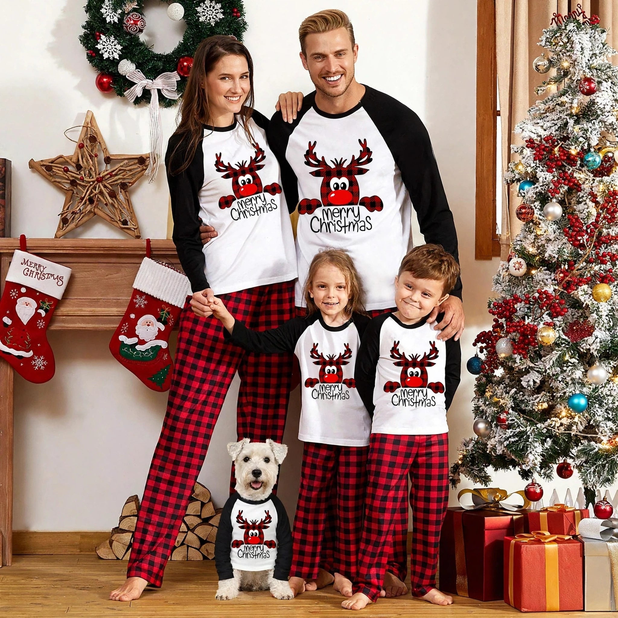 dasher-red-plaid-reindeer-christmas-pyjamas-unisex-family-model-01.webp