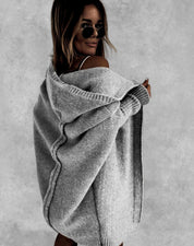 Elise Thornton | Oversized Hooded Knit Cardigan For Women