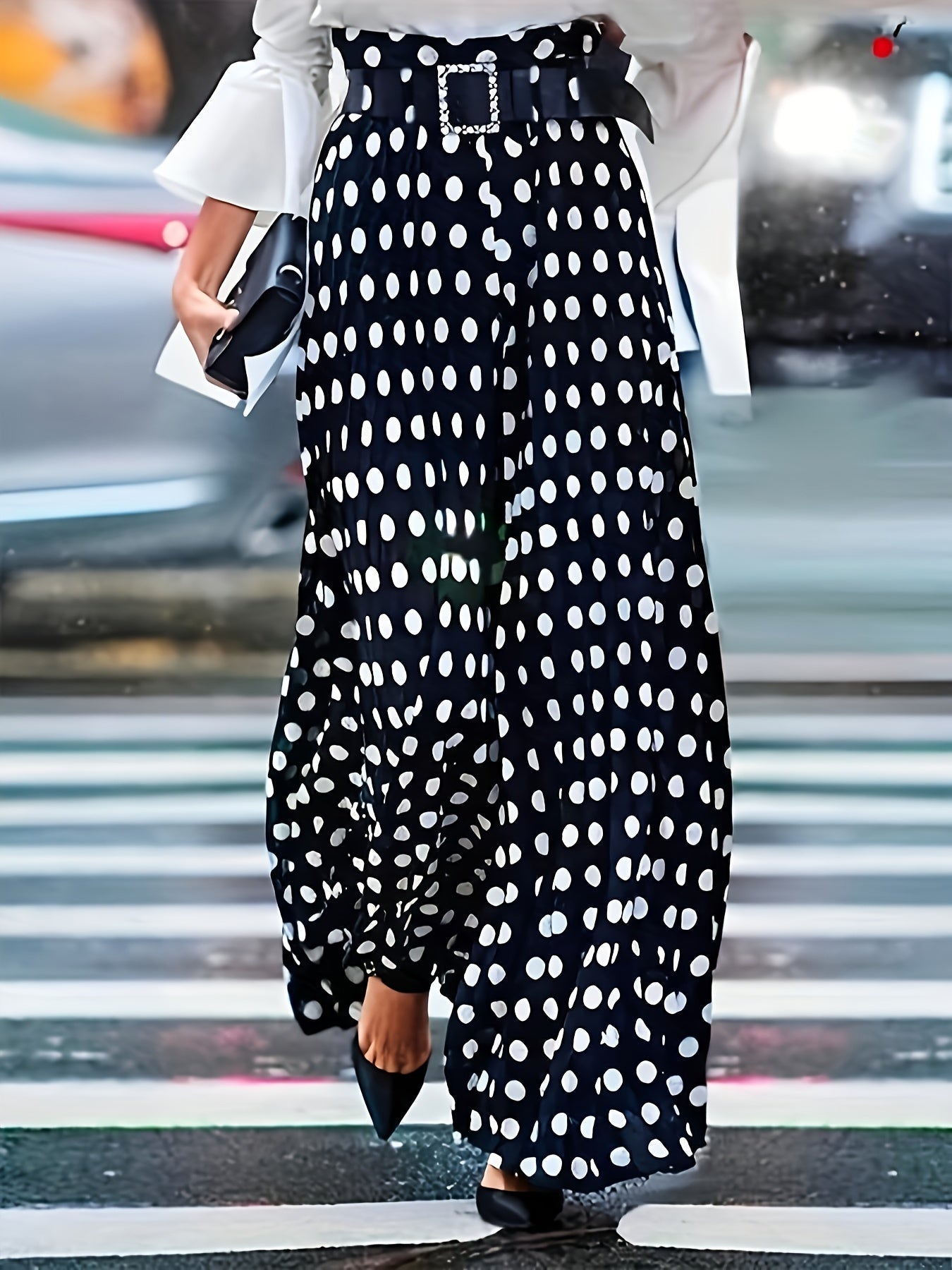 Poppy Sutton | Wide-Leg Trousers With Polka Dot Print For Women