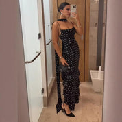 Hannah Young | Elegant Polka Dot Maxi Races Dress For Women