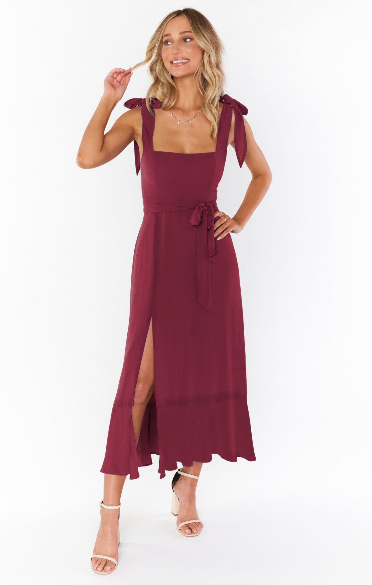 Phoebe Turner | Square Neck Midi Dress For Women