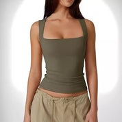 Mia Taylor | Square-Neck Slim Tank Top For Women
