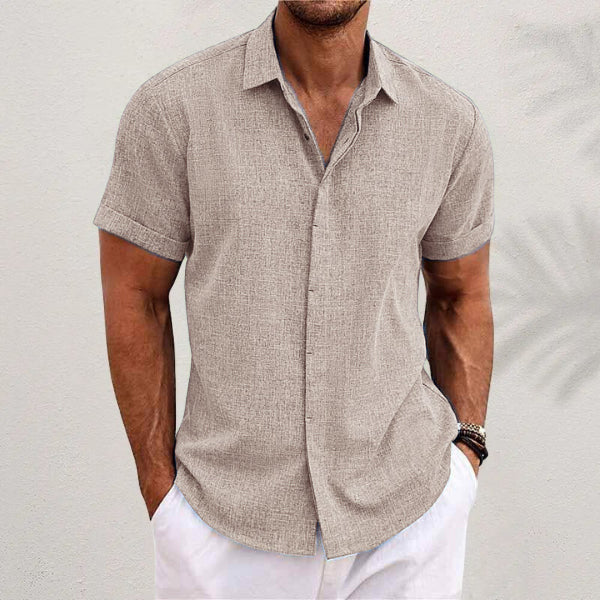 Cesare Crandale | Short Sleeve Linen-Look Summer Shirt For Men