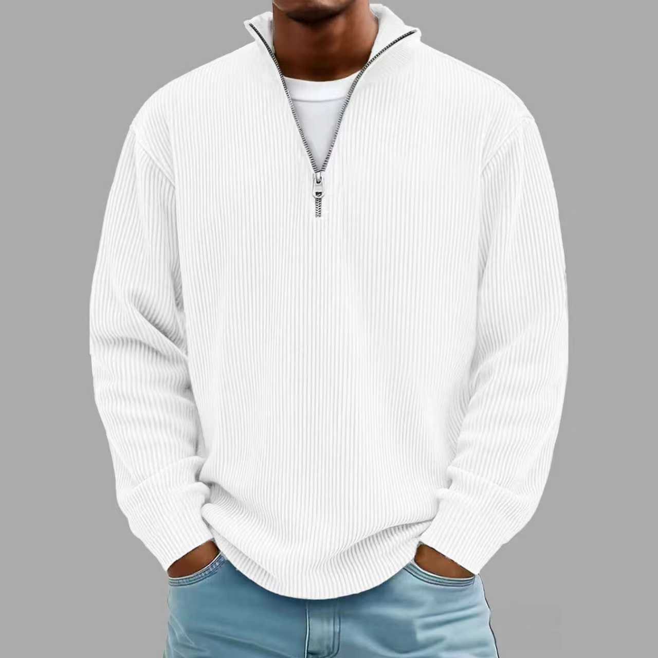 Liam Robertson | Ribbed Corduroy Quarter-Zip Sweatshirt For Men