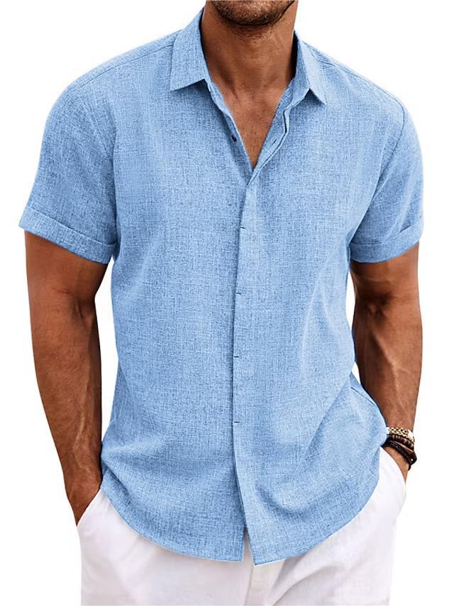 Cesare Crandale | Short Sleeve Linen-Look Summer Shirt For Men