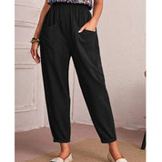 Elise Monroe | Cotton Linen Elastic-Waist Pants For Women