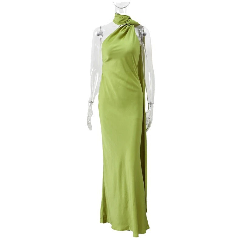 Georgia Mitchell | Satin Halter Maxi Dress For Women