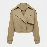 Isabelle Fournier | Cropped Trench Jacket with Oversized Lapel Chic For Women
