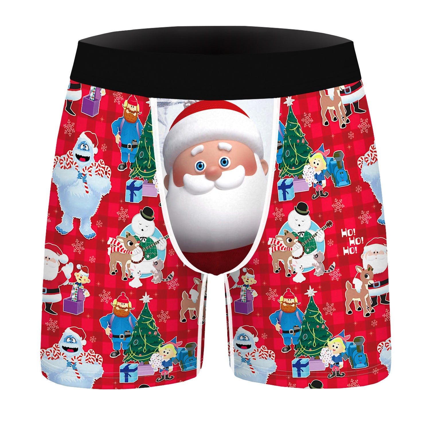 North Star | Red Snowman Print Christmas Boxer Shorts For Men