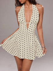 Lucy Wright | Polka Dot Halter Mini Dress For Women