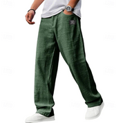 Declan Fairley | Light Blue Linen Look Relaxed Pants For Men