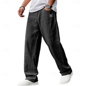 Declan Fairley | Light Blue Linen Look Relaxed Pants For Men